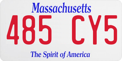 MA license plate 485CY5