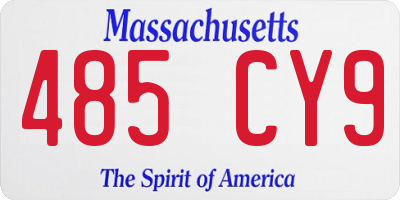 MA license plate 485CY9