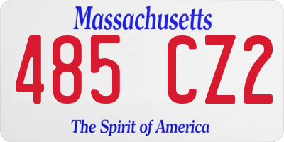 MA license plate 485CZ2