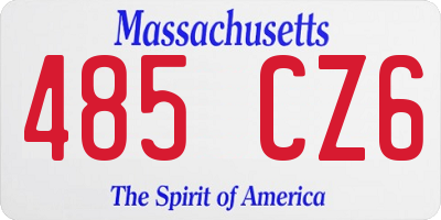 MA license plate 485CZ6