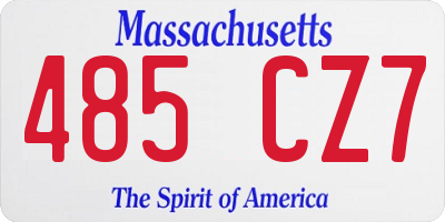 MA license plate 485CZ7