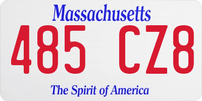 MA license plate 485CZ8