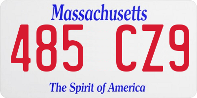 MA license plate 485CZ9