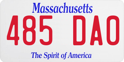 MA license plate 485DA0