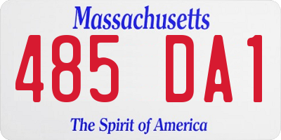 MA license plate 485DA1