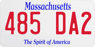 MA license plate 485DA2