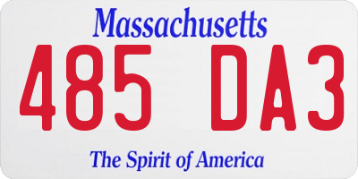 MA license plate 485DA3
