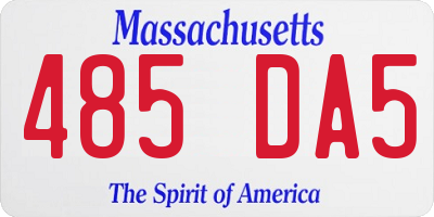 MA license plate 485DA5