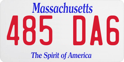 MA license plate 485DA6