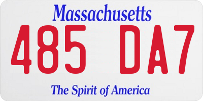 MA license plate 485DA7