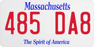 MA license plate 485DA8