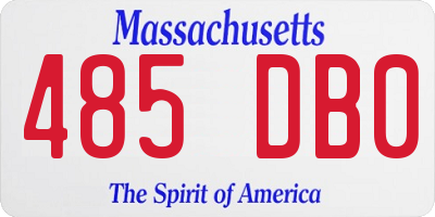 MA license plate 485DB0
