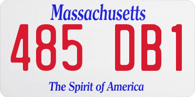 MA license plate 485DB1