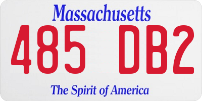 MA license plate 485DB2
