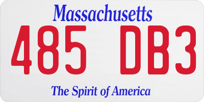 MA license plate 485DB3