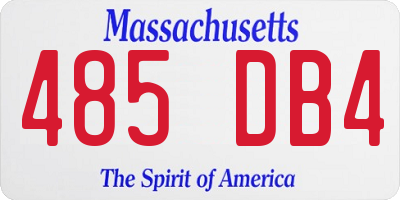 MA license plate 485DB4
