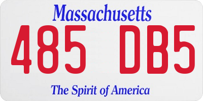 MA license plate 485DB5