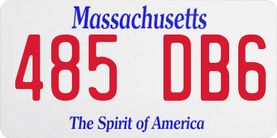 MA license plate 485DB6