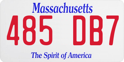 MA license plate 485DB7