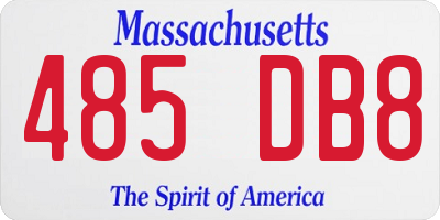 MA license plate 485DB8