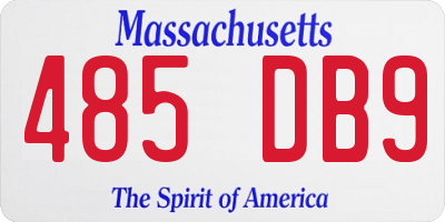 MA license plate 485DB9