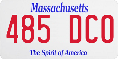 MA license plate 485DC0
