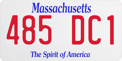 MA license plate 485DC1