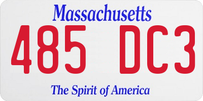 MA license plate 485DC3