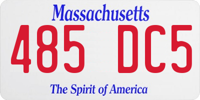 MA license plate 485DC5
