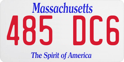 MA license plate 485DC6