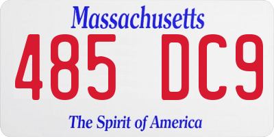 MA license plate 485DC9