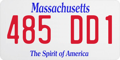 MA license plate 485DD1
