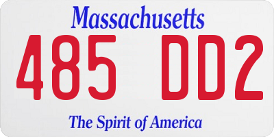 MA license plate 485DD2