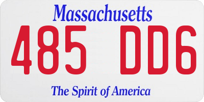 MA license plate 485DD6