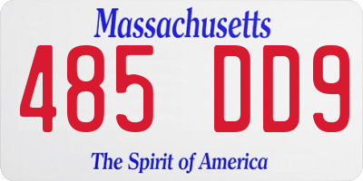 MA license plate 485DD9