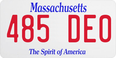MA license plate 485DE0