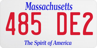 MA license plate 485DE2