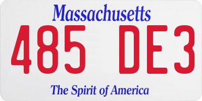 MA license plate 485DE3