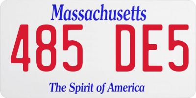 MA license plate 485DE5