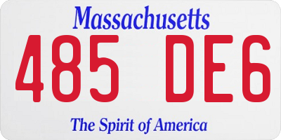 MA license plate 485DE6