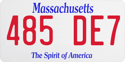 MA license plate 485DE7