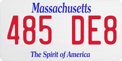 MA license plate 485DE8