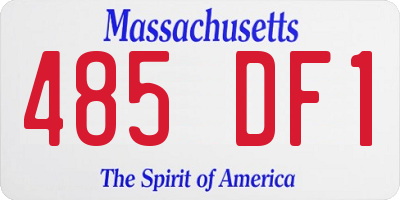 MA license plate 485DF1