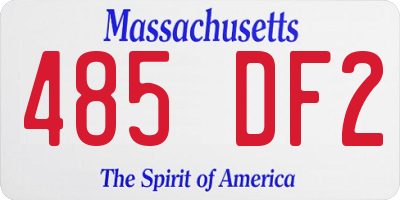 MA license plate 485DF2
