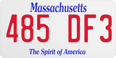 MA license plate 485DF3