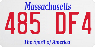 MA license plate 485DF4