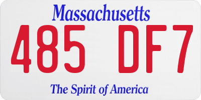 MA license plate 485DF7