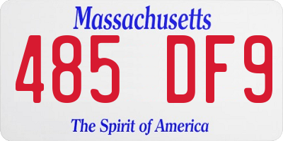 MA license plate 485DF9