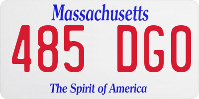 MA license plate 485DG0