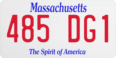 MA license plate 485DG1